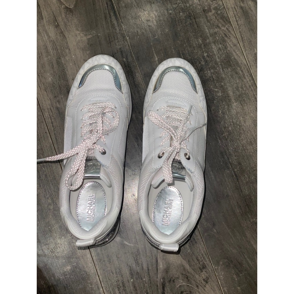 Michael Kors Wilma Trainers in Optic White Tech Canvas 8.5 Athleisure Glam - Picture 6 of 9